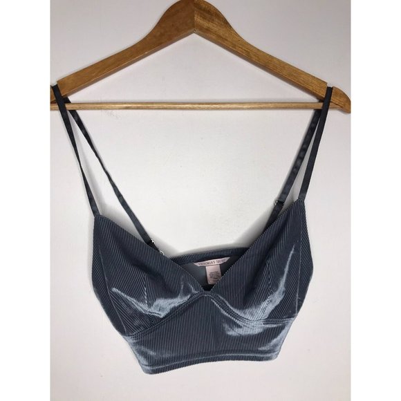 Victoria's Secret Blue Corduroy Style Small Bra Bralette - Picture 1 of 6